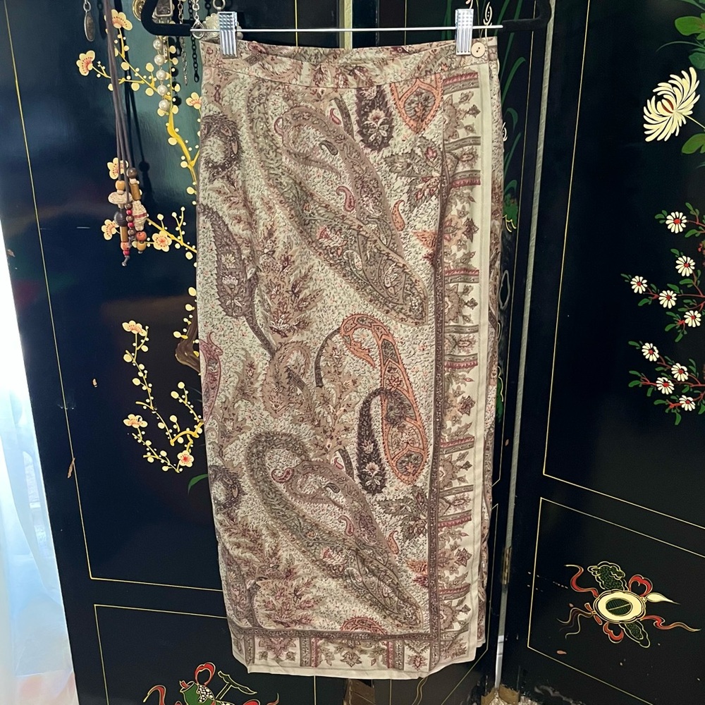 Vintage Talbots Silk wrap skirt